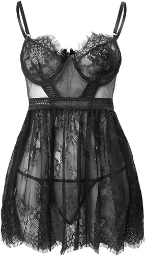 Vista 5 de Lilosy Ropa de noche sexy babydoll para mujer