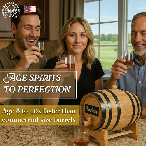 Vista 3 de Dispensador de barril de whisky de 1 litro con pizarra frontal, barriles de roble para criar whisky, cócteles, tequila, barril de bourbon decoración