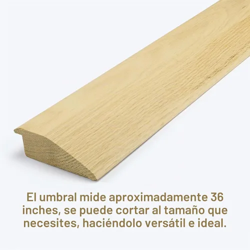 Vista 3 de Kigley Umbral para interiores de roble rojo sólido, transición de madera de roble, umbral superpuesto, reducciones para puertas