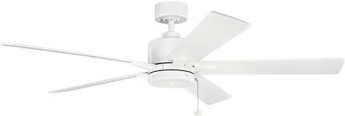 Vista 7 de KICHLER 330243MWH Soporte sobresaliente, ventilador de techo de 5 aspas blancas mate, blanco, 60 pulgadas
