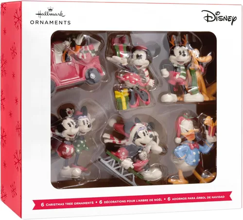 Vista 3 de Hallmark Disney - Juego de 6 adornos navideños de Mickey Mouse y sus amigos