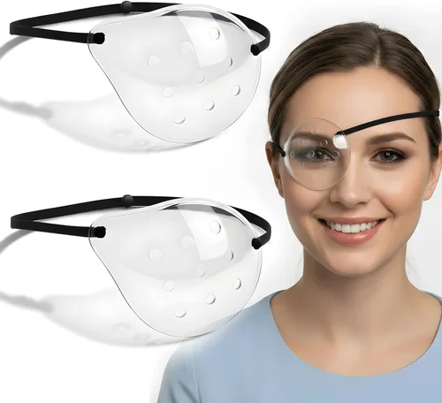 Vista 10 de Protector ocular para cirugía de cataratas, paquete de 2 parches médicos con correa ajustable para la cabeza para dormir después de cataratas