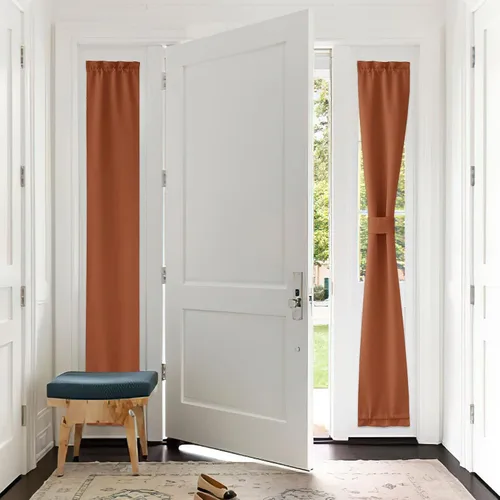 Vista 56 de PONY DANCE Persianas para puertas – Paneles opacos para tratamiento de ventanas, cortinas sólidas de alta resistencia con bolsillo para barra