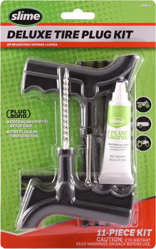 Vista 9 de Slime 20458 Kit de Parche y Tapón para Reparación de Neumáticos, Serie Pro, Lata de Almacenamiento, 10 Piezas