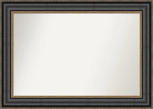 Vista 464 de Amanti Art Espejo personalizado, espejo de baño negro puente, espejo de pared o espejo de tocador de baño sobre el fregadero (26 x 26 pulgadas)