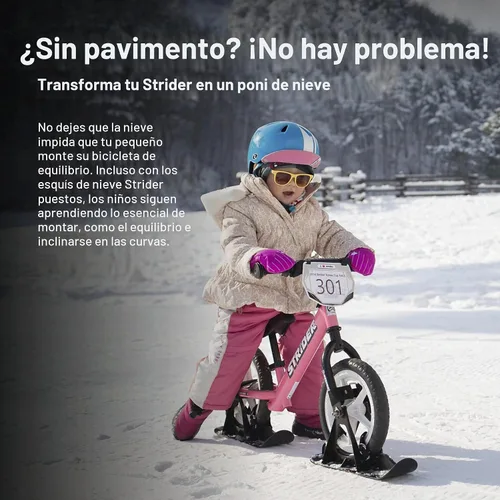 Vista 2 de Strider Juego de esquís de nieve de 12 pulgadas, convierte la bicicleta