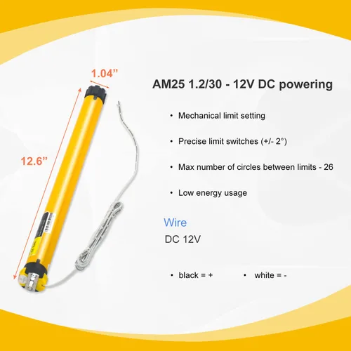 Vista 2 de Allen Wrench - Motor de persiana de repuesto para autocaravana con cable de 12 V CC, interruptor de límite integrado y ajuste