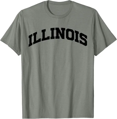 Vista 37 de Illinois Gift - Camiseta de diseño deportivo con texto universitario, gris, S