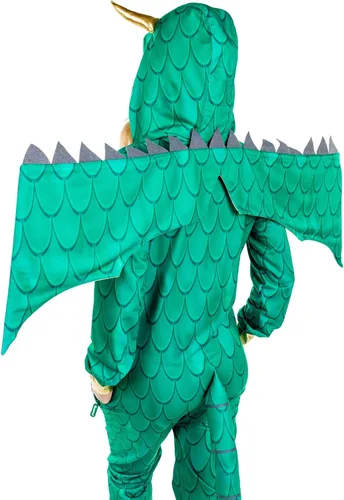 Vista 6 de Tipsy Elves Disfraz de dragón para mujer mono de monstruo mítico verde de Halloween