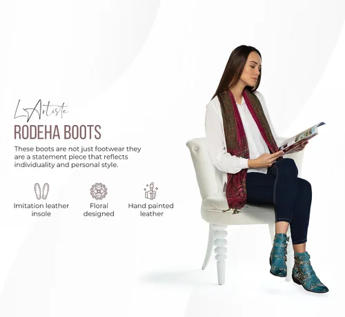 Vista 3 de Spring Step L'Artiste Rodeha - Botines para mujer con cierre de cremallera - Botas para mujer con silueta de punta puntiaguda estilo occidental