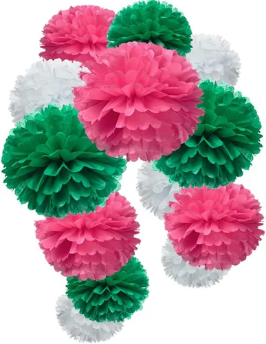 Vista 32 de Pompones de papel negro para fiestas (12 unidades)