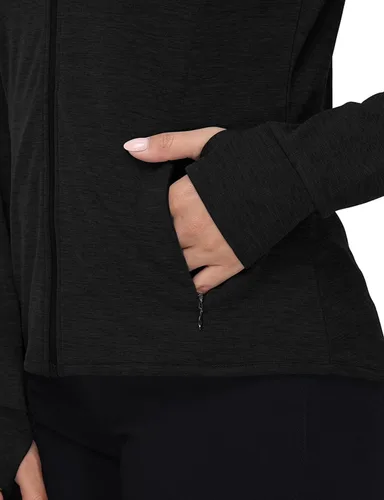 Vista 85 de TBMPOY Chaquetas con capucha y protección solar UPF 50+ para mujer, ligeras, de manga larga, para senderismo, exteriores, con cremallera completa
