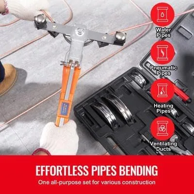 Vista 2 de Happybuy Dobladora de tubos de tubo, 1/4"-7/8" OD Trinquetadora de trinquete, 90° adelante/reversa, 7 matrices, cortador de tuberías para HVAC, Aire