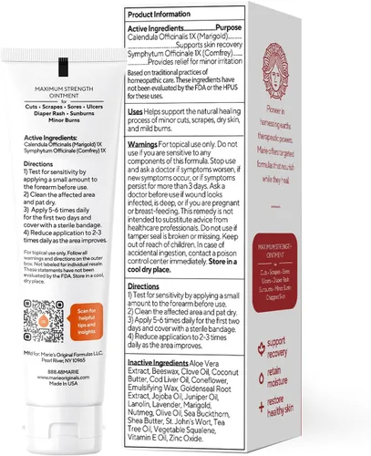Vista 7 de Marie Originals Ungüento de crema para quemar y reparar la piel totalmente natural Ungüento de primeros auxilios Acelera la curación de heridas