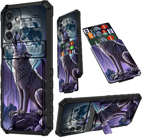 Vista 29 de Funda para Samsung A13 5G, Galaxy A13 5G con tarjetero desmontable atril resistente a prueba de golpes funda protectora para Samsung Galaxy A13 Gato