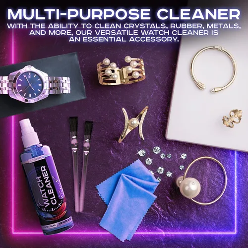 Vista 5 de ULTRAVUE Kit de limpieza de relojes limpia todos los relojes y joyas, incluyendo todos los metales, cristales y goma, 1 espray de gel limpiador