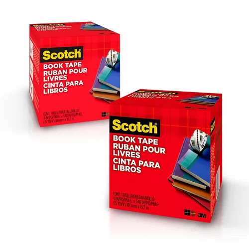 Vista 6 de Scotch - Cinta de reparación de libros, transparente, 4 pulgadas x 15 yardas (núcleo de 3 pulgadas), 2 rollos, cinta adhesiva duradera extra ancha