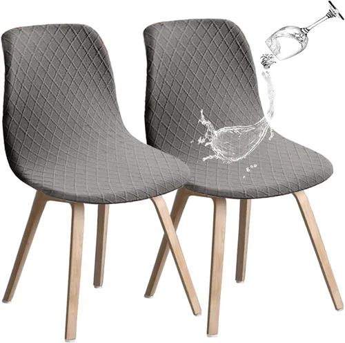 Vista 22 de Juego de 2 fundas de jacquard para silla, elásticas, impermeables, escandinavas, para sillas de comedor, lavables, modernas, fundas de asiento