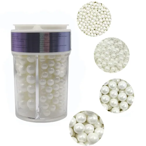 Vista 28 de Perlas negras comestibles en 5 tamaños de chispas de azúcar de 4.59 oz/4.6 onzas, 2,4,7,10,12 in, perlas de caramelo para decoración de pasteles