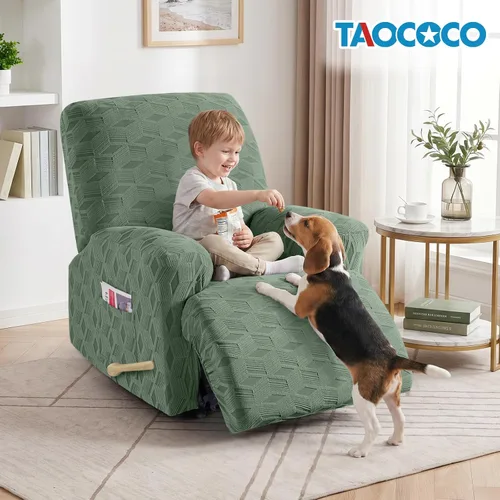 Vista 8 de TAOCOCO Funda para Reclinable de 3 Piezas, Fundas para Silla Reclinable, Funda Elástica de Jacquard para Silla Reclinable, Protector de Muebles