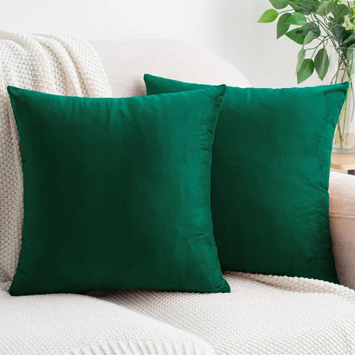 Vista 17 de HWY 50 fundas de almohada decorativas de terciopelo sólido para sofá, sala de estar., Terciopelo, gris, 20x20 pulgadas