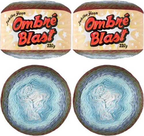Vista 38 de JubileeYarn - Hilo Ombré Blast (7.76 oz/torta de algodón para bebé, 1 torta)