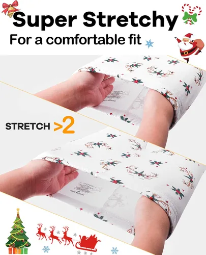 Vista 3 de DAUGHTER QUEEN Pijamas de Navidad para niños y niñas de 18 meses-12 años, ropa de dormir 100% algodón