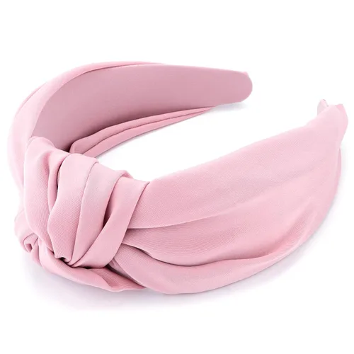 Vista 13 de TOBATOBA Diadema de seda satinada con nudo superior negro, grande, antideslizante, accesorios para el cabello para mujer