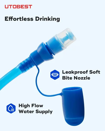 Vista 5 de UTOBEST Vejiga de agua, bolsa de hidratación de 1 L, 1.5 L, 2 L, 3 L para mochila de senderismo, sin BPA, depósito de agua a prueba de fugas