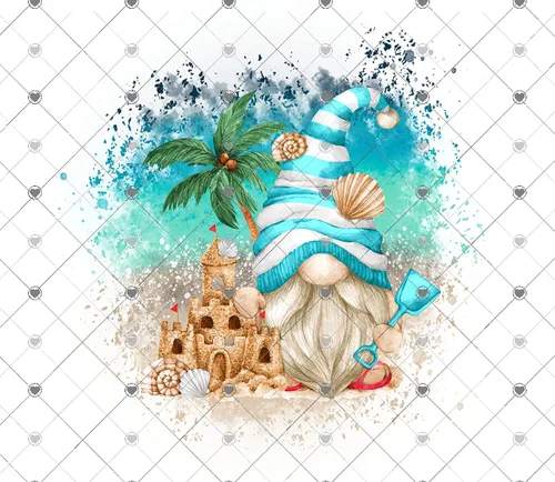 Vista 3 de Beach Gnome Sublimation Transfer - Gnome Sublimation Transfer, Summer Gnomes Sublimation, Gnomes, Gnome Transfer, Ocean Gnomes, Shirt/Mug (Mug x1-3")