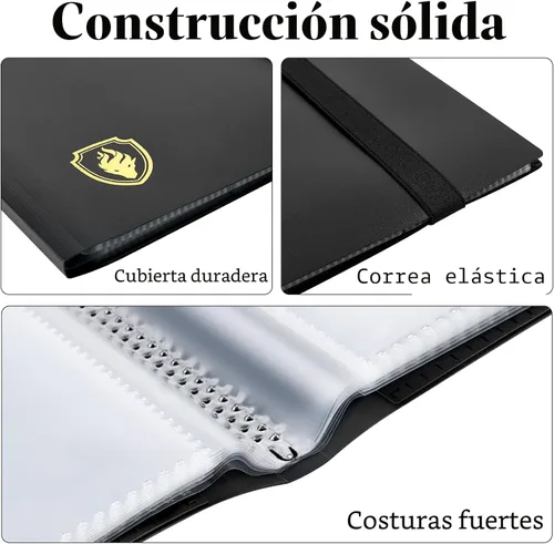Vista 2 de Fabmaker Carpeta de tarjetas con 9 bolsillos, 396 bolsillos, color negro