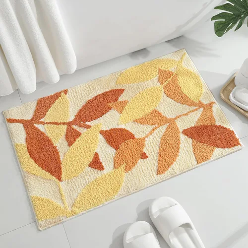 Vista 8 de Gibelle Alfombra de baño azul, antideslizante, fuerte y absorbente de agua, tapete de baño de microfibra de felpa, lavable a máquina, tapete