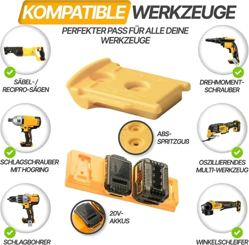 Vista 6 de DeWalt Paquete de 4 Soportes de Herramientas y Batería para Herramientas de 20V
