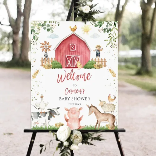 Vista 23 de Letrero de bienvenida para baby shower con texto en inglés "A Little Ray