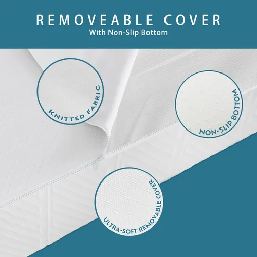 Vista 5 de Colchón de repuesto de espuma viscoelástica de 4.5 pulgadas para sofá cama de tamaño individual, certificado Oeko-TEX, funda lavable