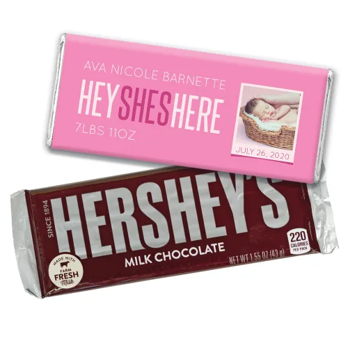 Vista 9 de Barras de chocolate personalizadas para anuncio de nacimiento de 12 quilates (paquete de 12) - Foto