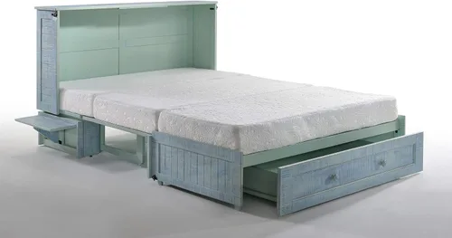 Vista 4 de Night & Day Muebles Murphy - Cama convertible con gabinete de tamaño Queen, con colchón de espuma viscoelástica de triple pliegue (Skye)