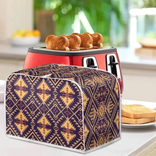 Vista 3 de Howilath Funda para tostadora de 2 rebanadas para cocina, con estampado azteca del suroeste, cubierta antipolvo, lavable e impermeable para cocina