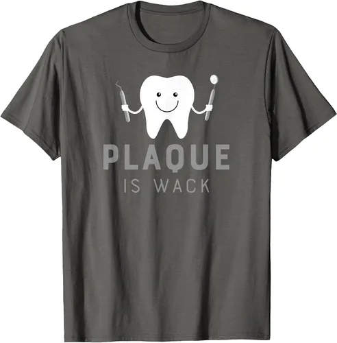Vista 6 de Plaque is Wack Funny Dental Hygienist T-Shirt Asphalt Grey
