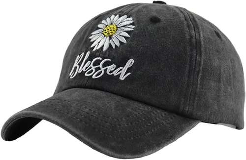 Vista 2 de Gorra de béisbol cristiana bordada de algodón lavado vintage para mujeres y hombres, ajustable