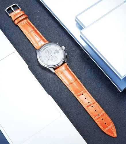 Vista 4 de BINLUN Leather Watch Band Genuine Calfskin Replacement Watch Strap Quick Release Crocodile Pattern 10 Colors 13 Sizes for Men