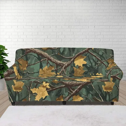 Vista 62 de ZOUTAIRONG Fundas elásticas para sofá con estampado de ramas de camuflaje 3D para sofá, funda para muebles de un solo cojín, decoración del hogar u