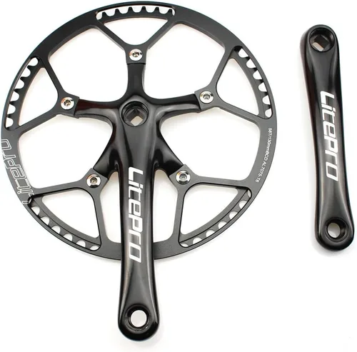 Vista 7 de CYSKY Juego de Bielas de Una Sola Velocidad E-Bike 170mm 130 BCD 48T/53T/56T/58T/60T Juego de Bielas Cónico Cuadrado para Bicicleta Plegable E-Bike