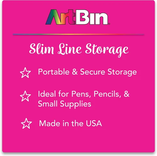 Vista 4 de ArtBin 6902AG Slim Line - Caja para bolígrafos y lápices, organizador pequeño de arte y manualidades, [1] estuche de almacenamiento de plástico