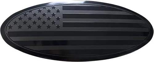 Vista 13 de Placa de bandera estadounidense de 4.5 pulgadas, emblema ovalado para parrilla delantera y trasera para Ford Fiesta Focus EcoSport (negro)
