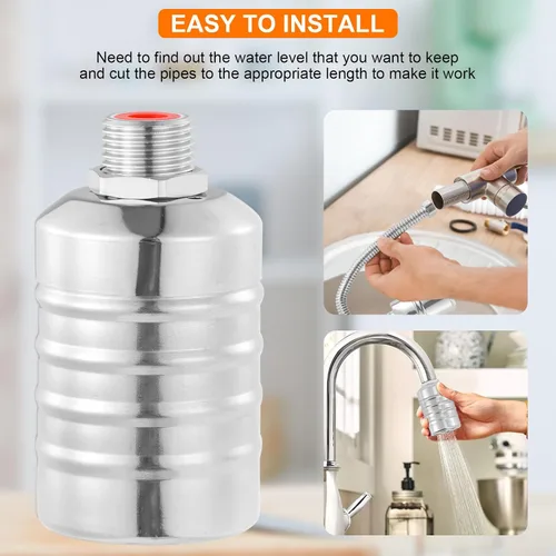 Vista 5 de Controlador automático de nivel de agua, válvula automática de control de nivel de agua de acero inoxidable, válvula de flotador de tanque de agua