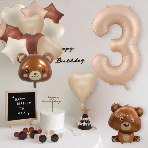 Vista 3 de 23 globos de oso, globos de 40 pulgadas, globos de oso de peluche de 40 pulgadas, globos de cumpleaños, globos de aluminio de animales para Caramelo