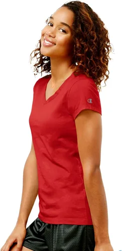 Vista 2 de Champion Camiseta de algodón de manga corta de doble secado para mujer, Athletic Heather, XS