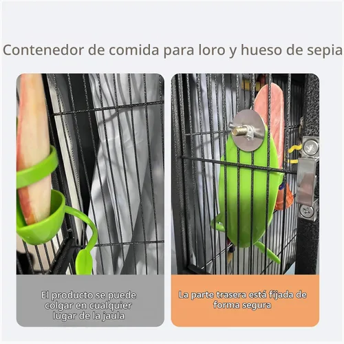 Vista 4 de 2 soportes para huesos de cuttlebone para jaulas de pájaros, soporte de plástico para alimentos para huesos de cuttlebone para pájaros, periquitos