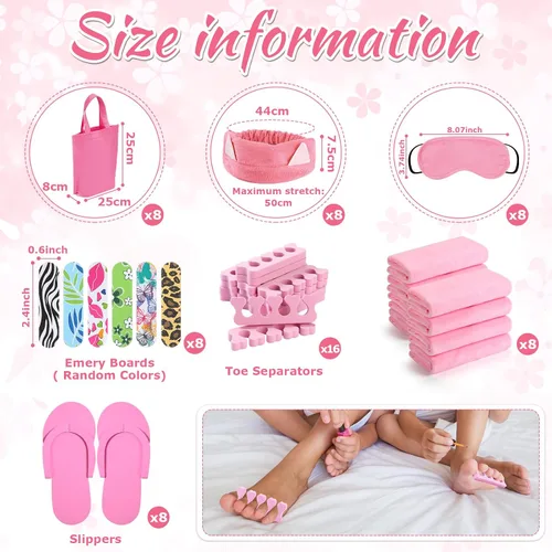 Vista 3 de Jeyiour Juego de 72 piezas de spa de pies para niñas, incluye bañera de pies, lavabo, toallas de mano y kit de accesorios para fiesta
